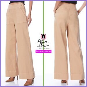 Alice + Olivia Donald High Waisted Almond Brown Jeans